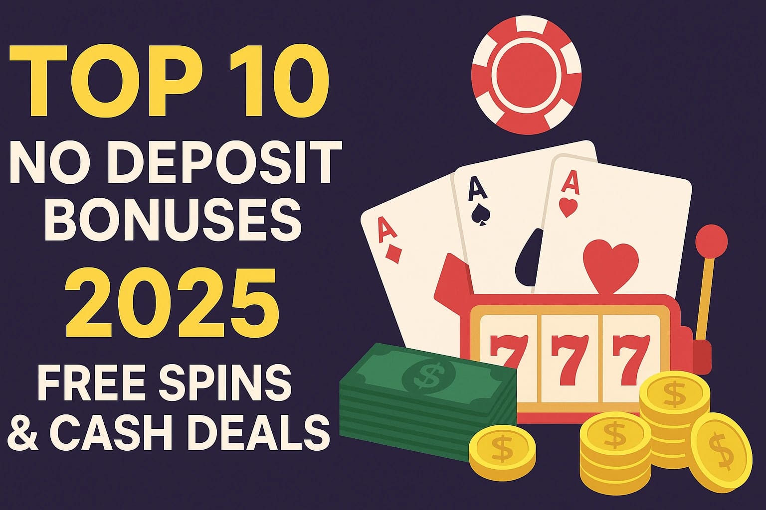 Top 10 No Deposit Bonuses 2025 – Free Spins & Cash Deals